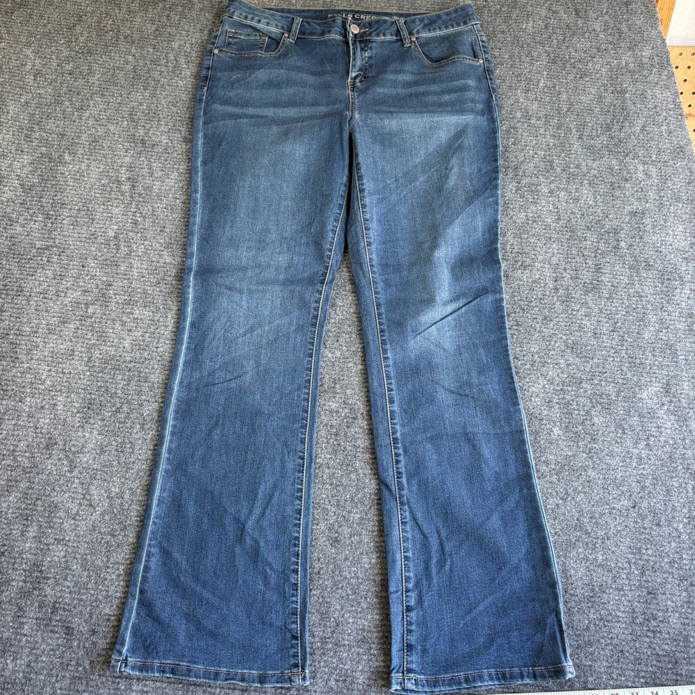 Falls Creek Womens Blue Bootcut Jeans Size 14 Medium Wash Stretch Denim 3425